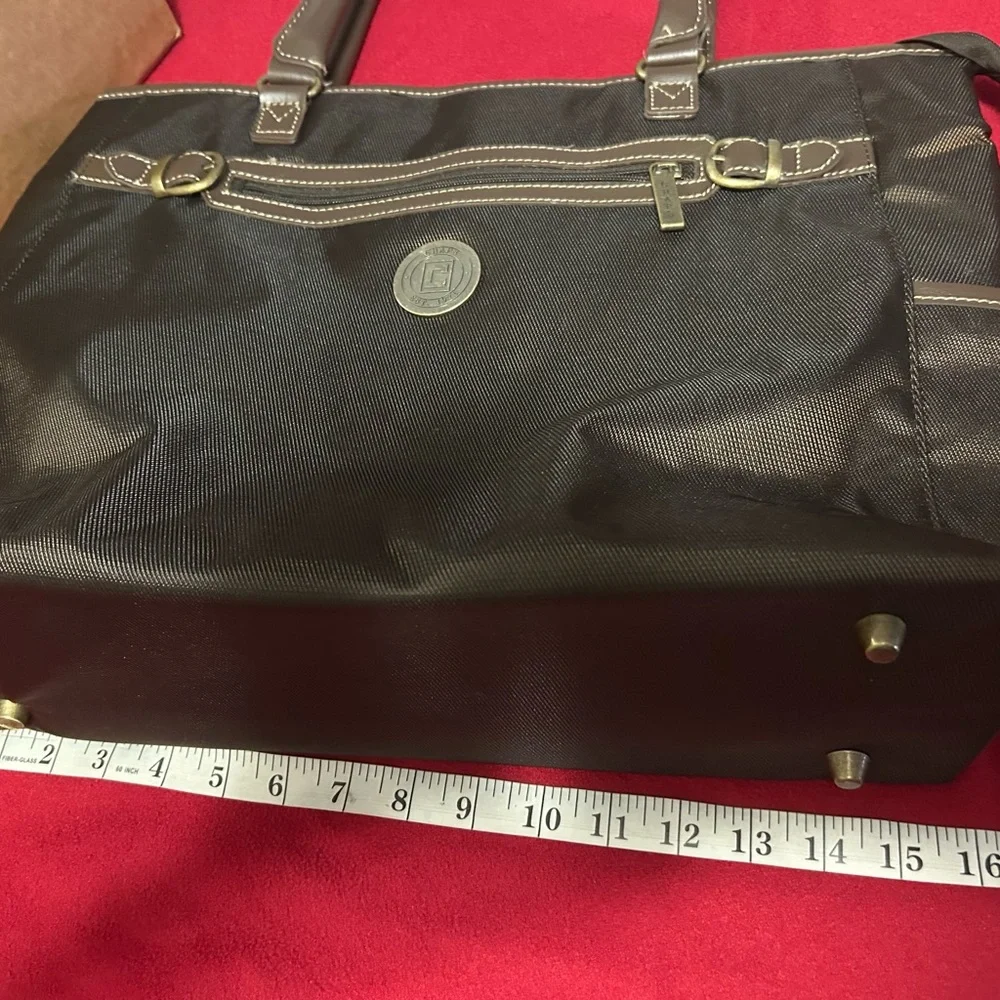 Bag CHAPS Black and Brown Briefcase/Tote NEW! No flaws excellent shape! Vinyl